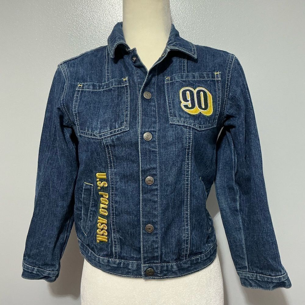 US POLO ASSN 1890 Kids Size 7X Blue Denim Jacket (Trucker Style)
